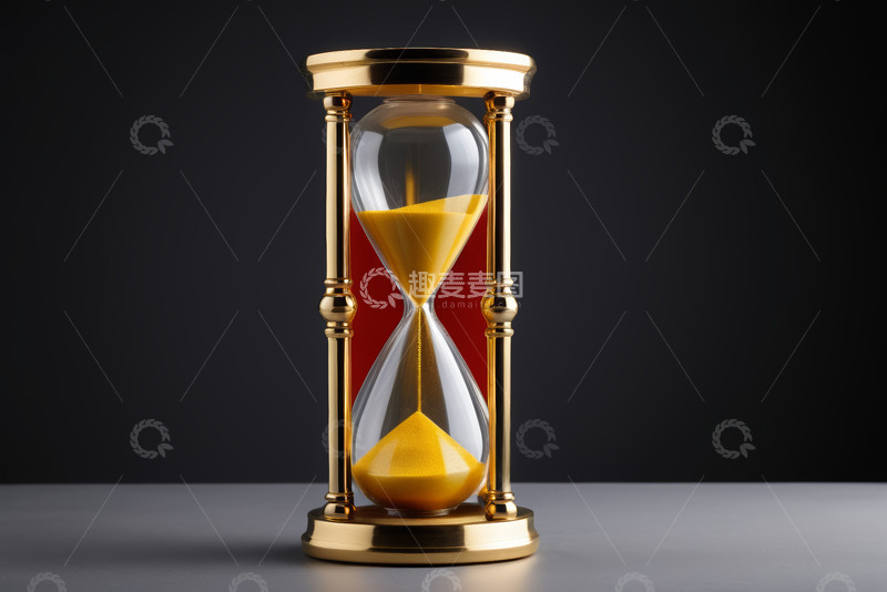高清大图下载【趣麦麦图】金色沙漏时间流逝素材