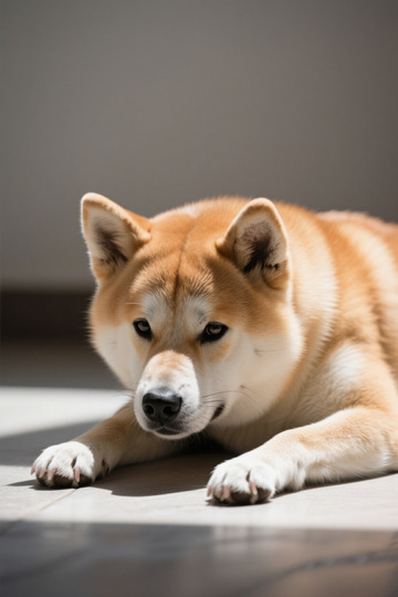 趴在地上的柴犬宠物