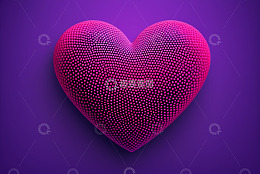 紫色背景上的粉色心形图案