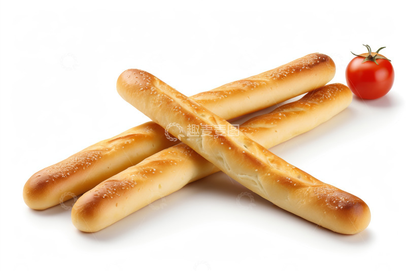 高清大图下载【趣麦麦图】长棍面包与番茄静物
