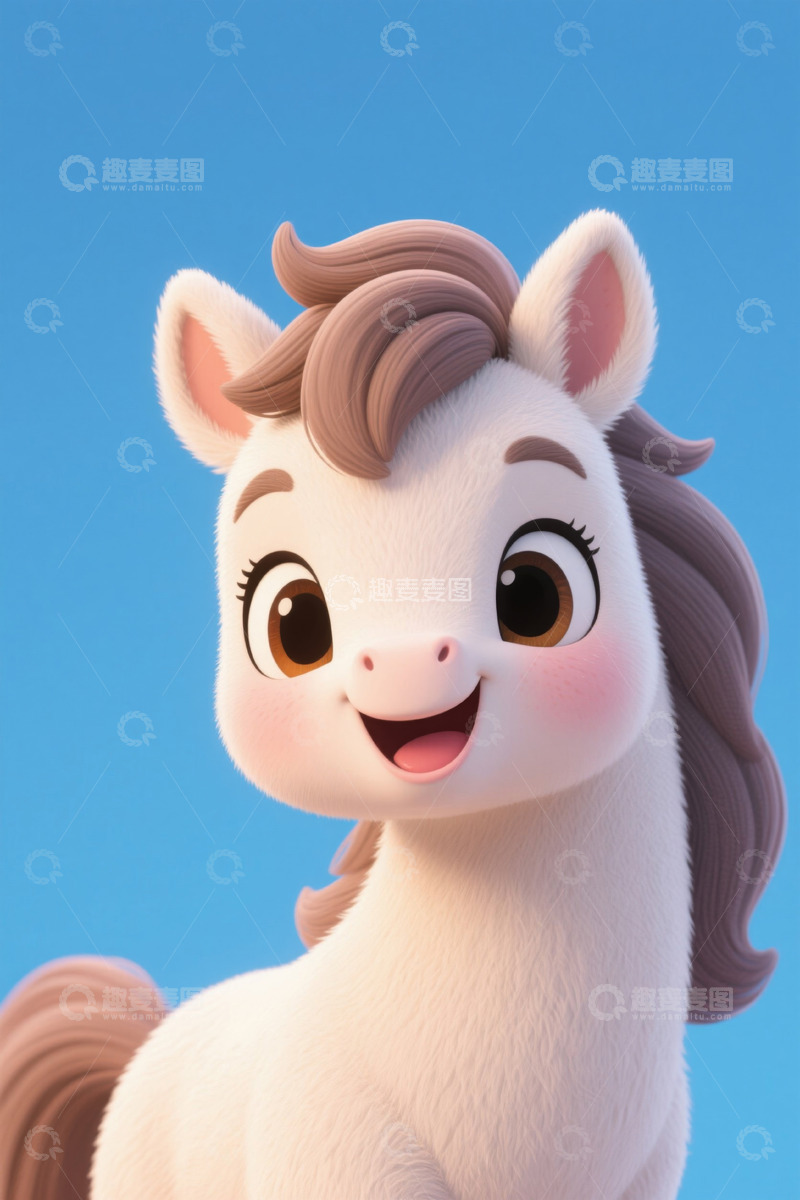 高清大图下载【趣麦麦图】可爱卡通小马形象