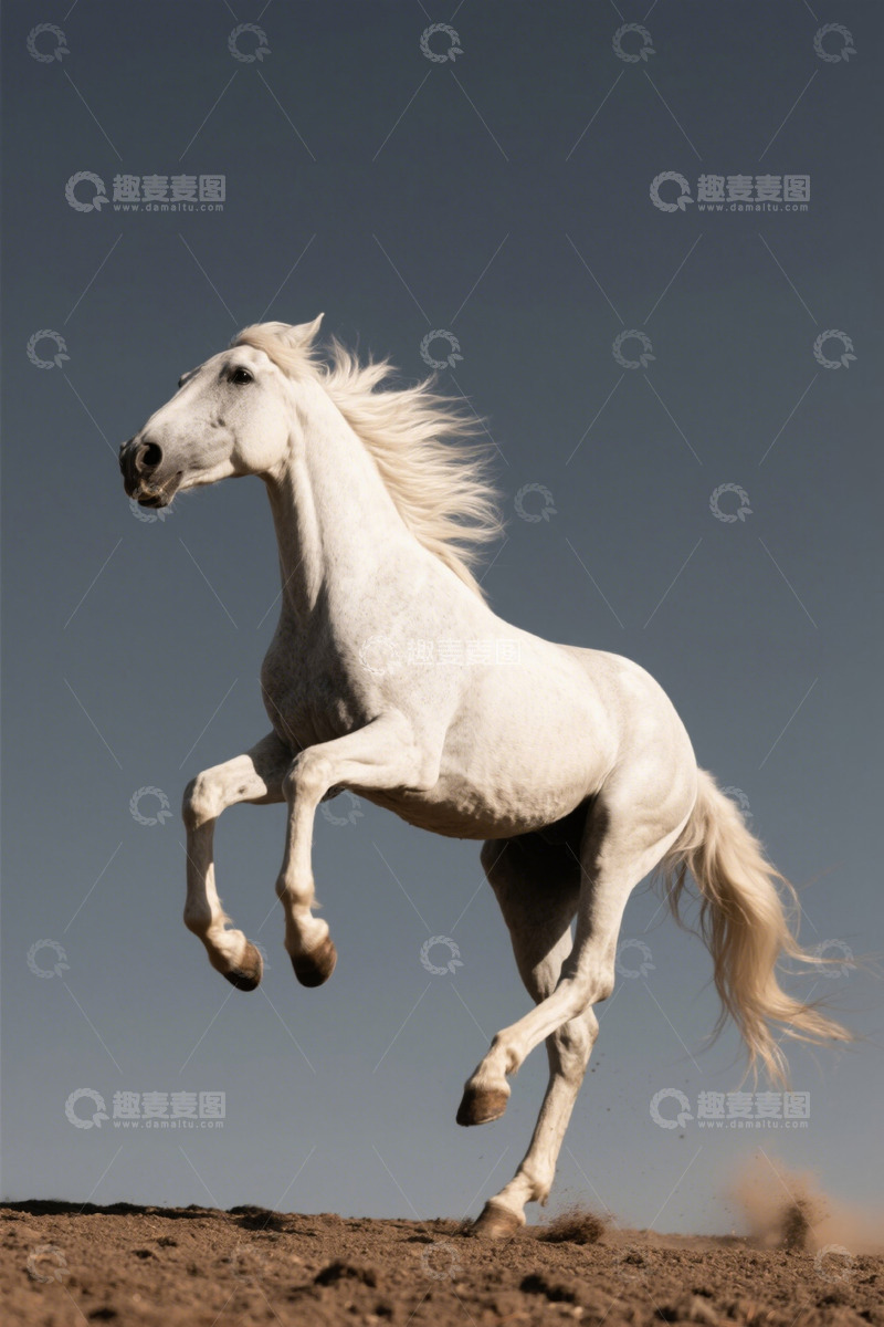 高清大图下载【趣麦麦图】户外奔跑的白马素材