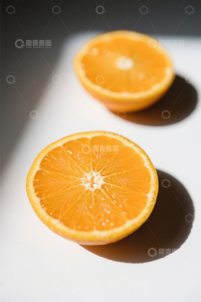 高清大图下载【趣麦麦图】切开的新鲜橙子特写