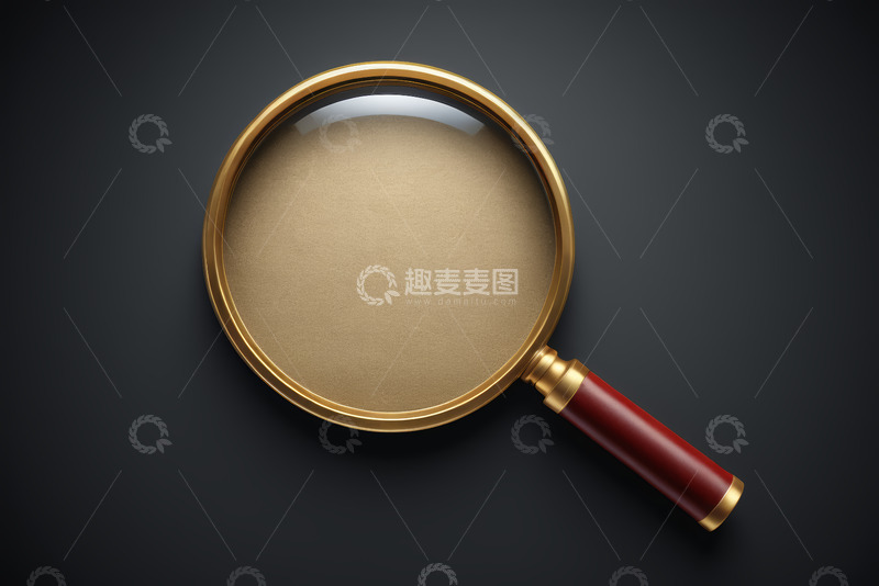 高清大图下载【趣麦麦图】金色放大镜特写