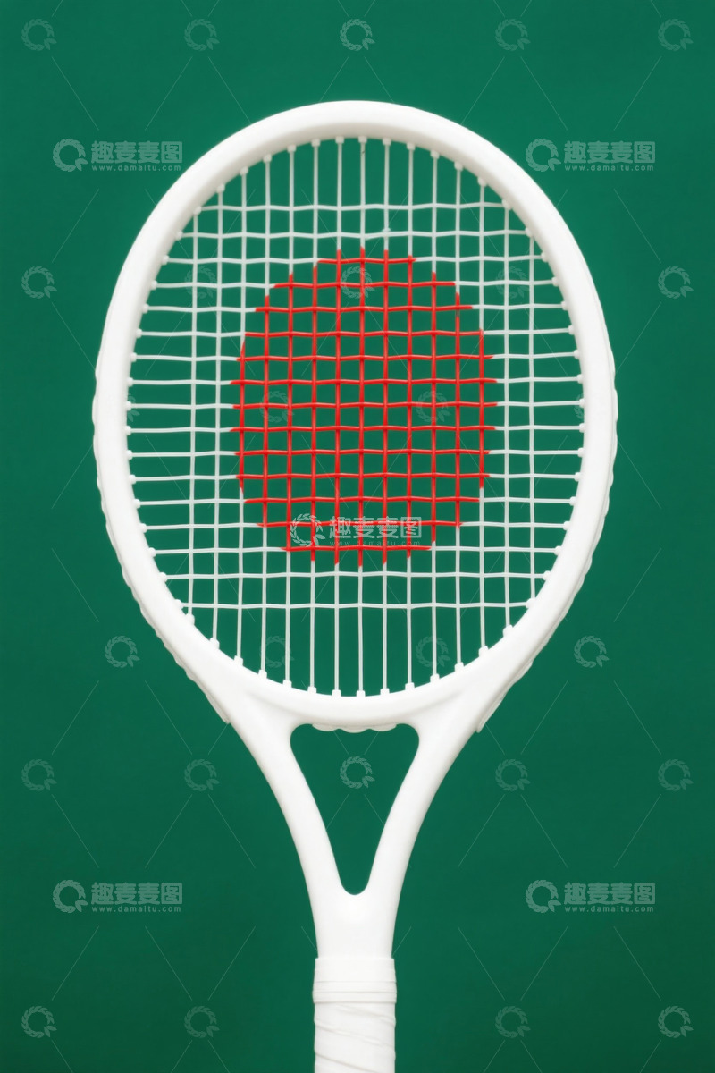 高清大图下载【趣麦麦图】白色网球拍特写