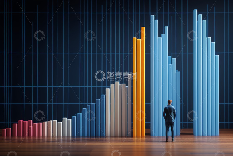 高清大图下载【趣麦麦图】商务人士观看柱状图表