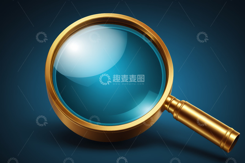 高清大图下载【趣麦麦图】金色放大镜特写