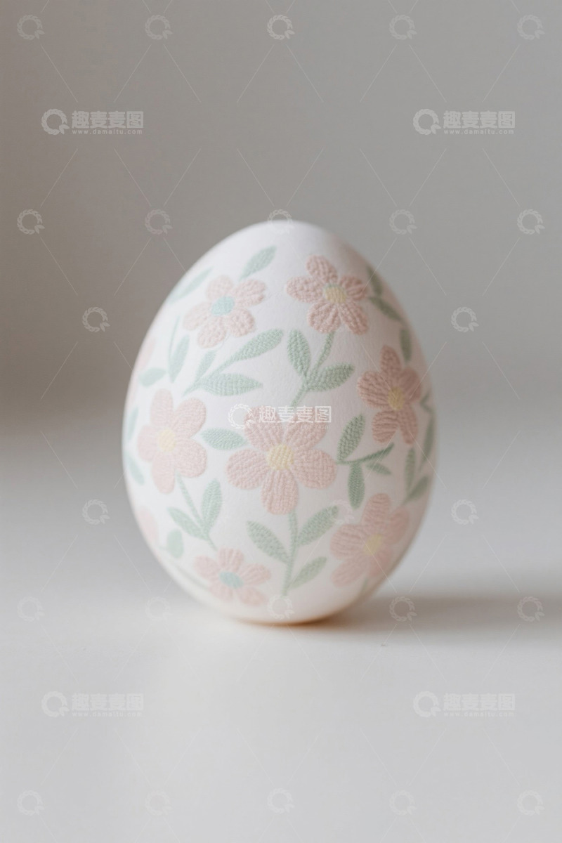 高清大图下载【趣麦麦图】花卉图案装饰鸡蛋特写