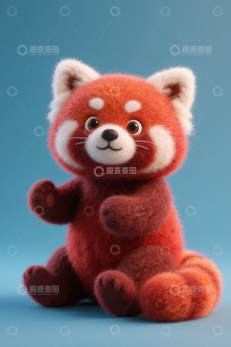 高清大图下载【趣麦麦图】可爱小熊猫坐姿形象素材