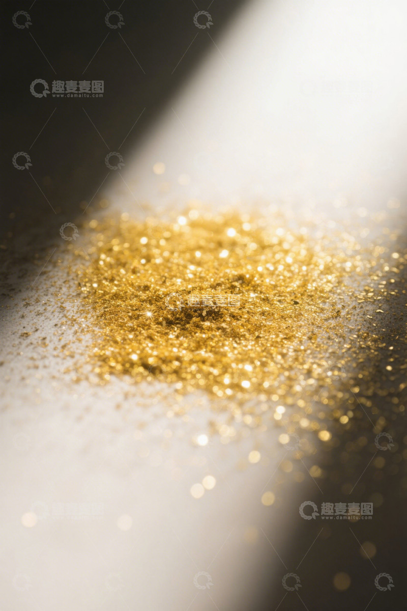 高清大图下载【趣麦麦图】金色闪光粉末特写
