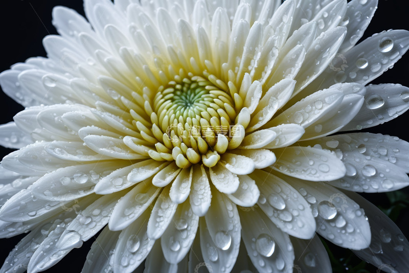 高清大图下载【趣麦麦图】带水珠的白色雏菊特写