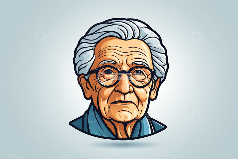 高清大图下载【趣麦麦图】老年男性卡通人物肖像