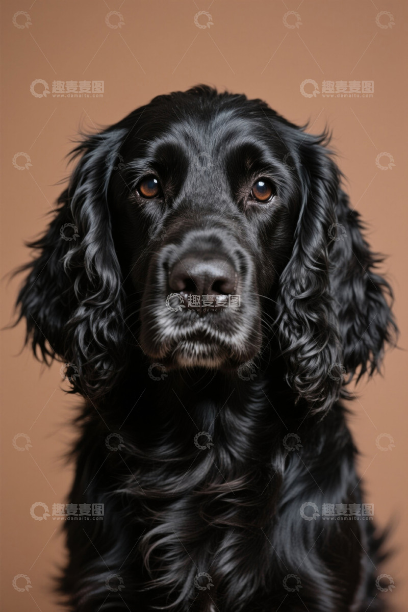 高清大图下载【趣麦麦图】黑色宠物狗特写