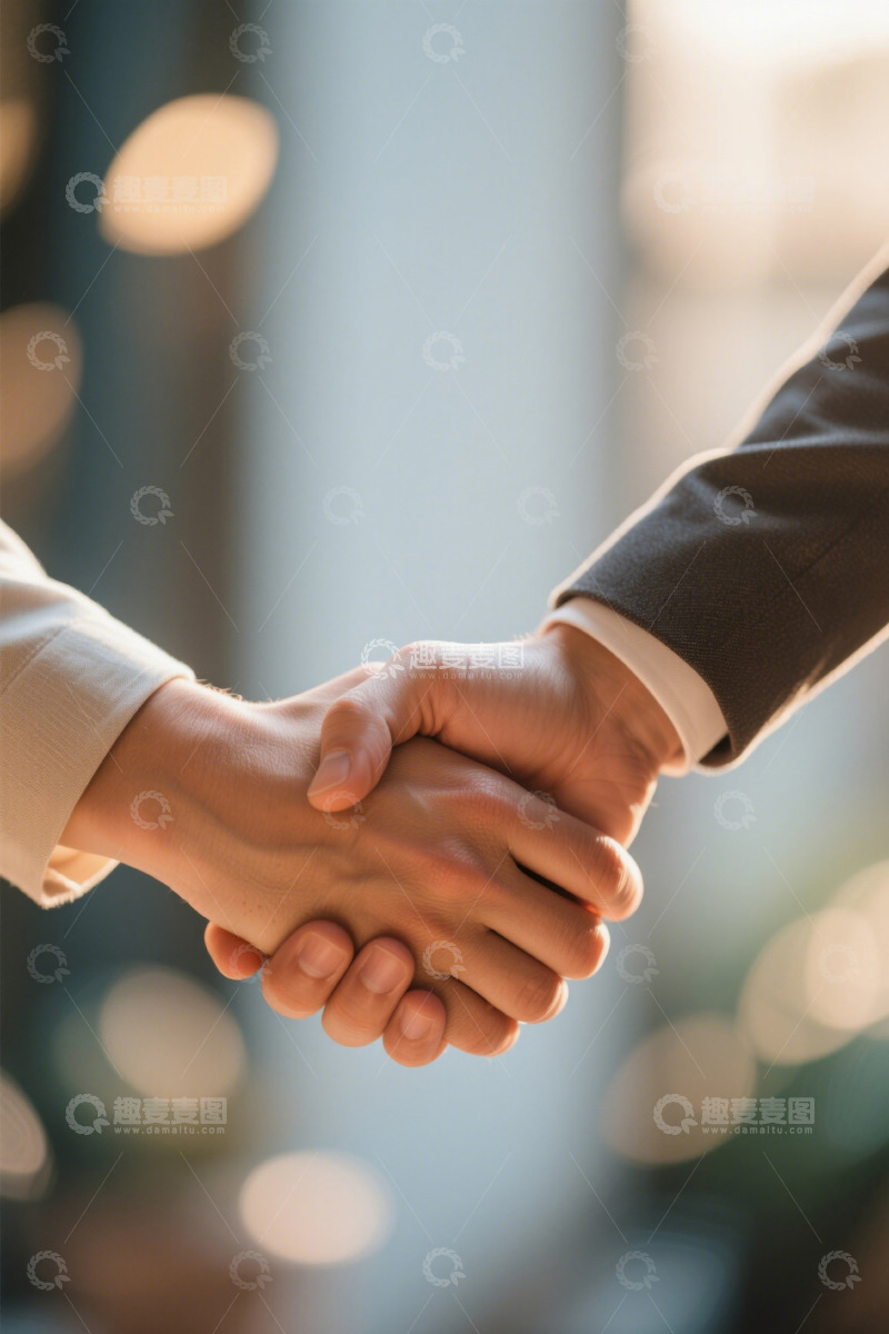 高清大图下载【趣麦麦图】商务人士握手合作场景