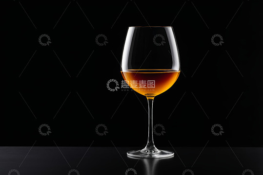 高脚杯中的棕色液体