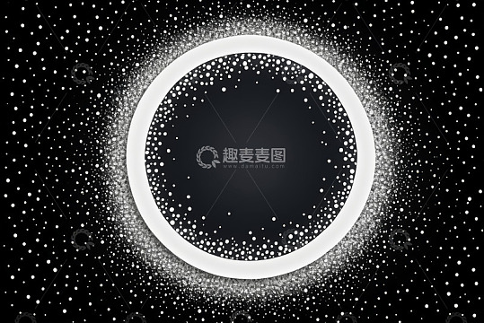 黑白粒子环绕圆形背景素材
