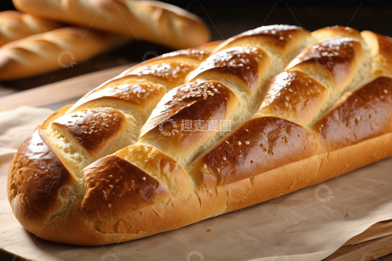 高清大图下载【趣麦麦图】美味长面包特写