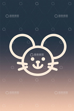 简约卡通老鼠头像设计素材