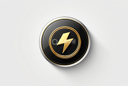 黑金闪电图标按钮设计