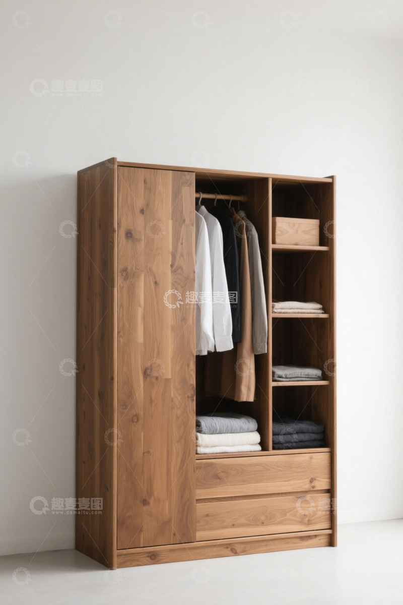 高清大图下载【趣麦麦图】现代木质衣柜收纳展示
