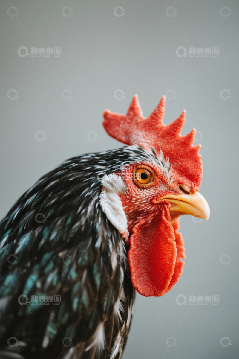 高清大图下载【趣麦麦图】公鸡头部特写