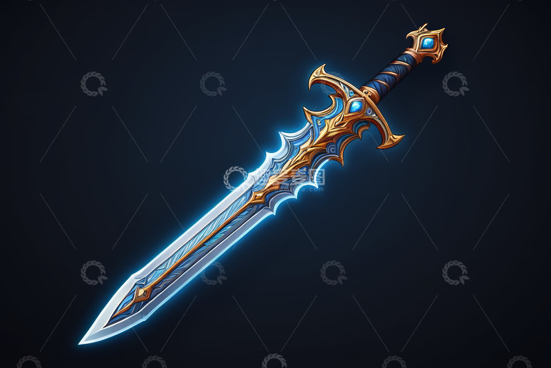 高清大图下载【趣麦麦图】奇幻风格发光宝剑