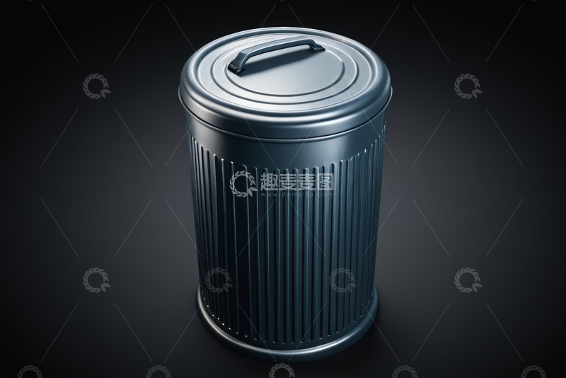 高清大图下载【趣麦麦图】金属垃圾桶特写