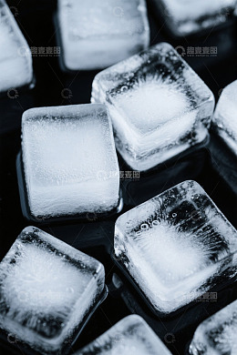 特写冰块静物画面