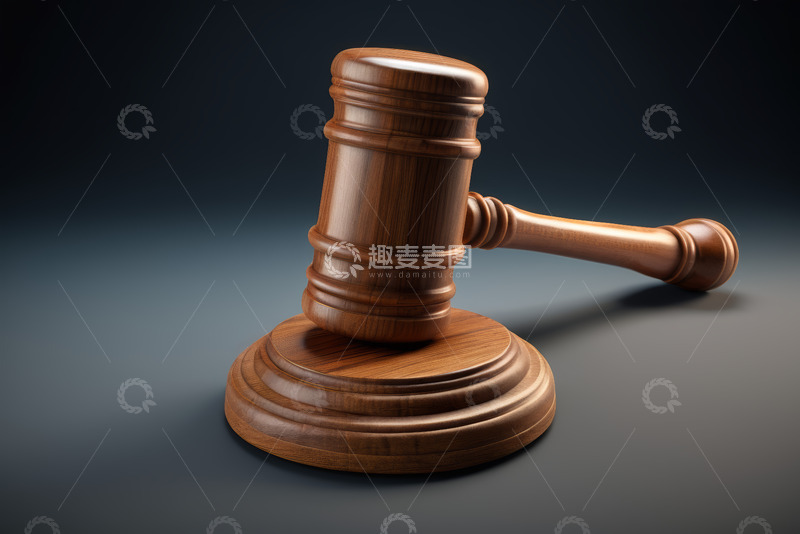 高清大图下载【趣麦麦图】司法审判象征木槌特写