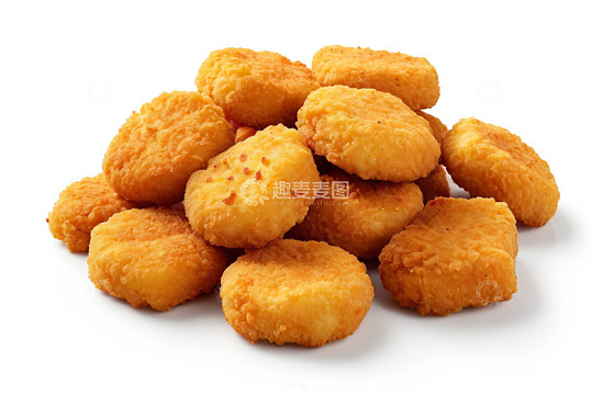 堆叠的油炸鸡肉饼美食素材