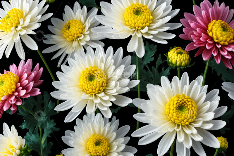 高清大图下载【趣麦麦图】多彩菊花特写