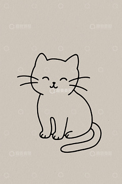 简约可爱猫咪插画