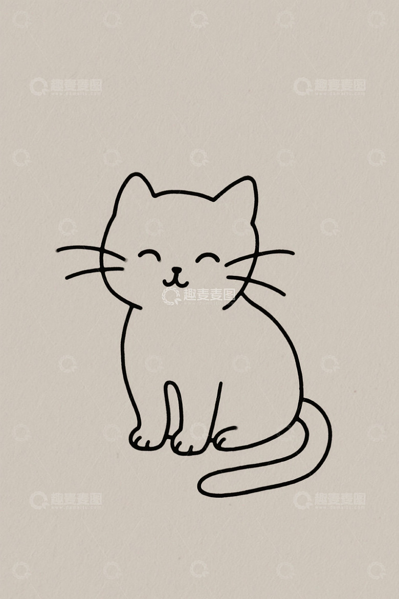 简约可爱猫咪插画