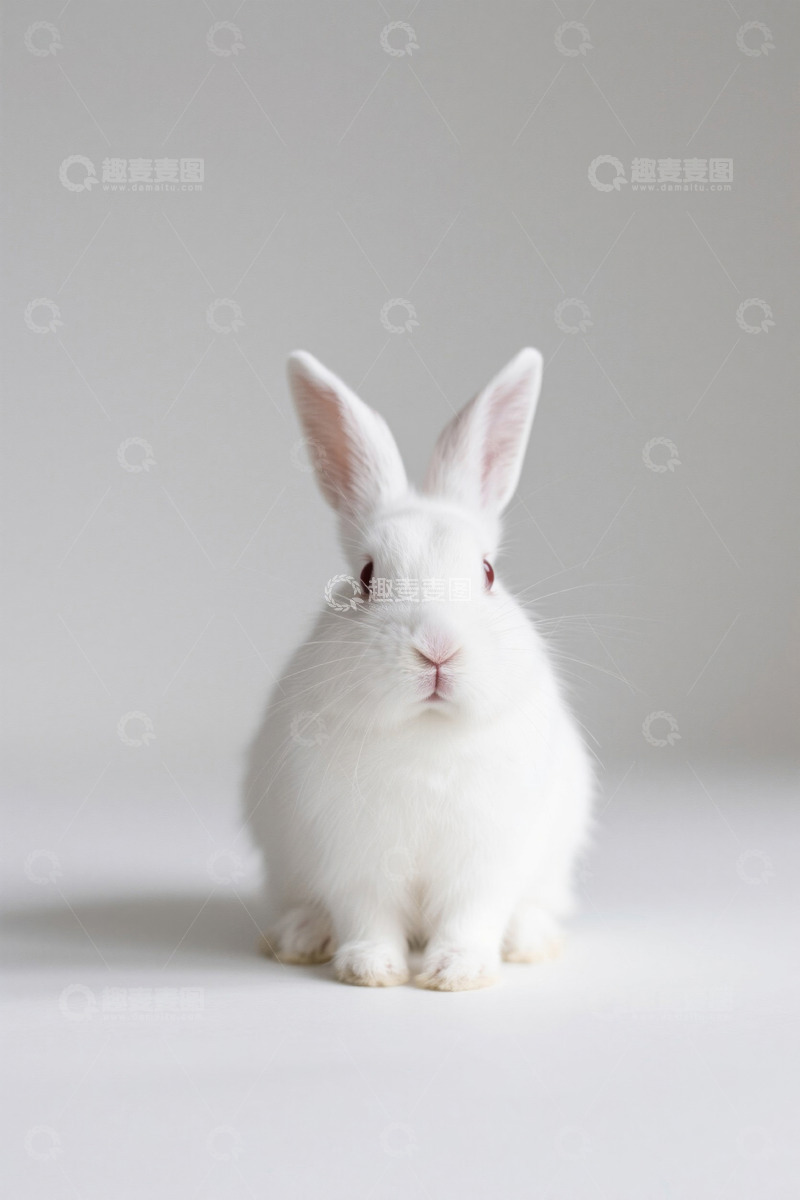 高清大图下载【趣麦麦图】白色兔子特写