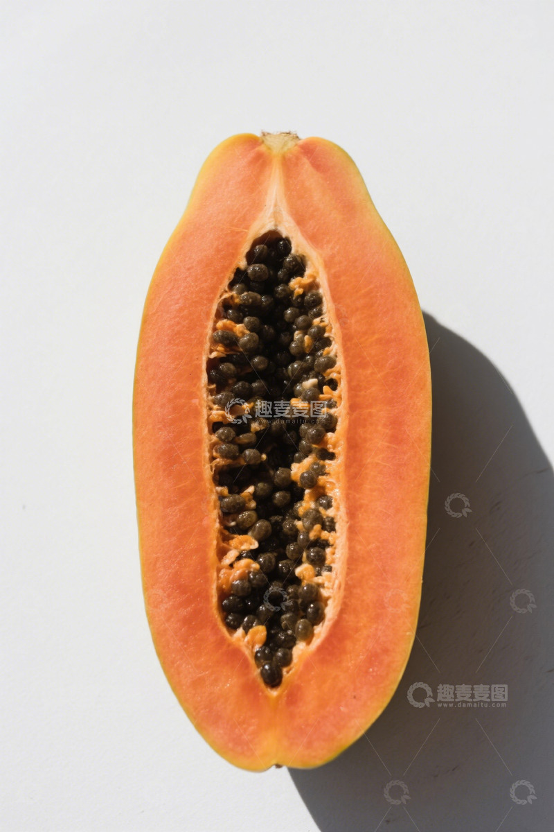 高清大图下载【趣麦麦图】切开的新鲜木瓜特写
