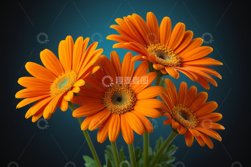 高清大图下载【趣麦麦图】橙色非洲菊特写