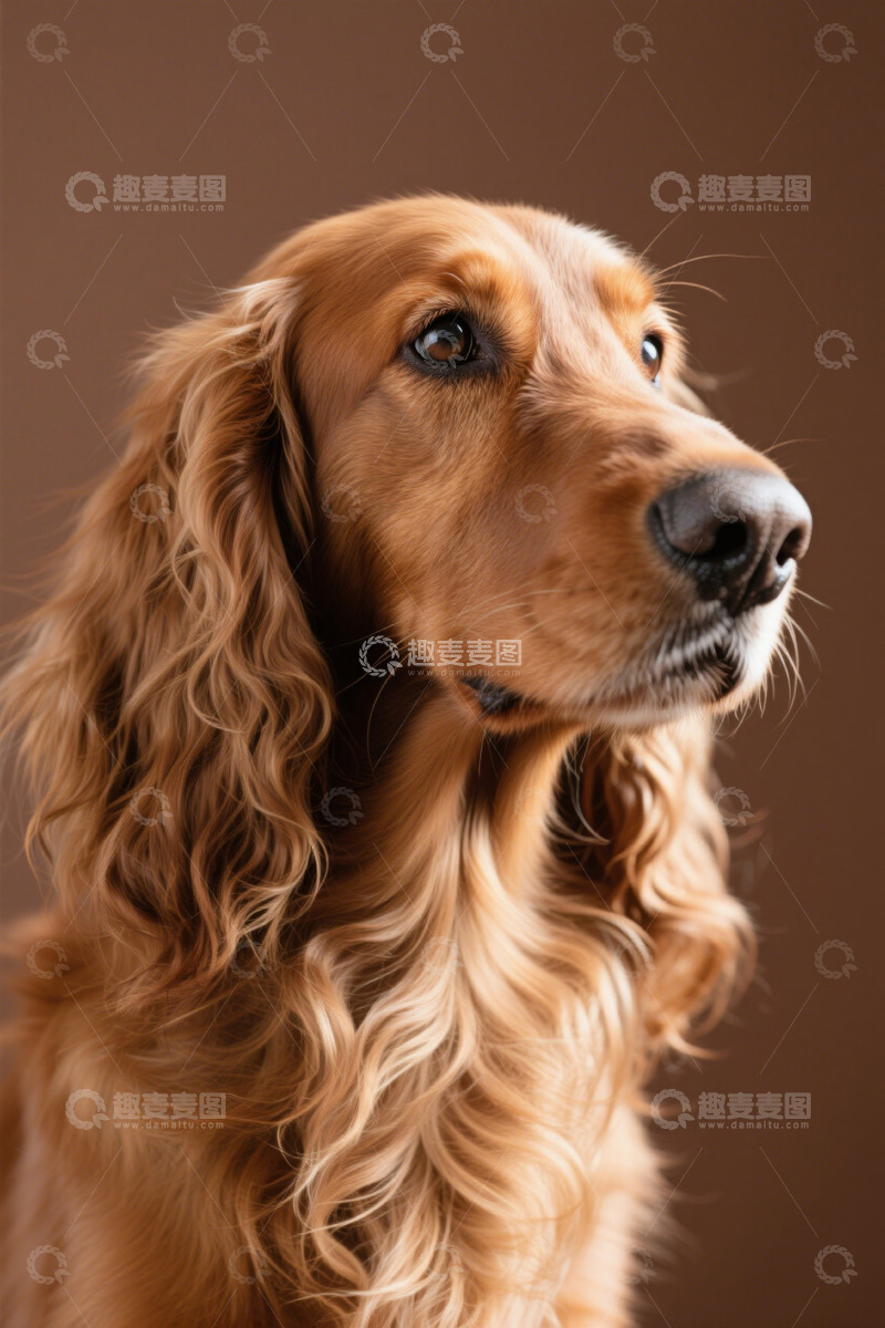 高清大图下载【趣麦麦图】棕色长毛狗特写