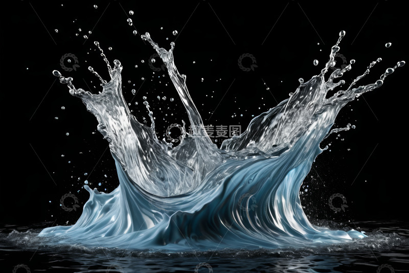 高清大图下载【趣麦麦图】水花飞溅黑色背景素材