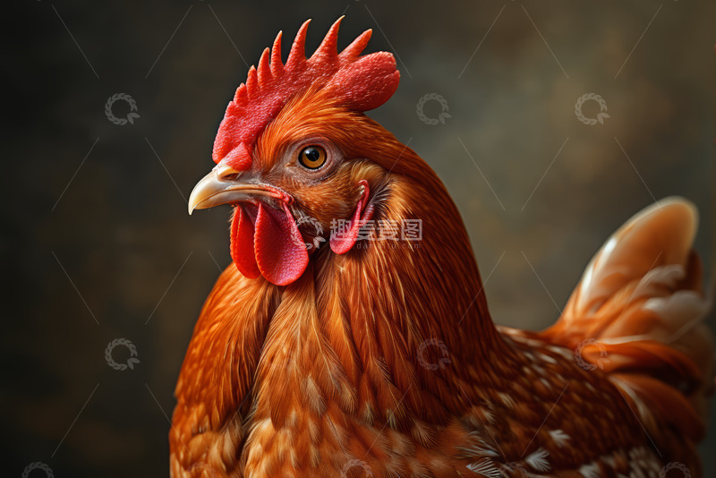 高清大图下载【趣麦麦图】红公鸡特写