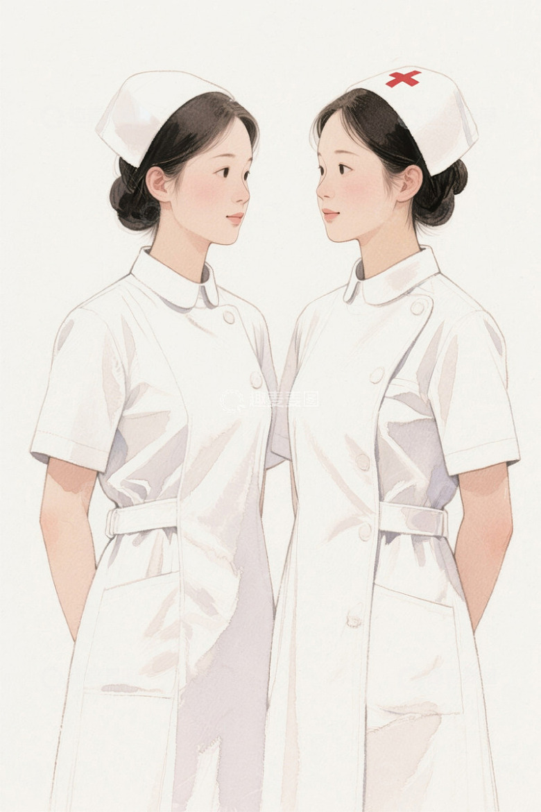两位护士相对而立形象
