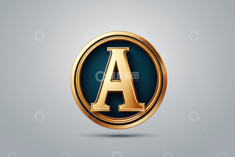 高清大图下载【趣麦麦图】金色字母A标志设计