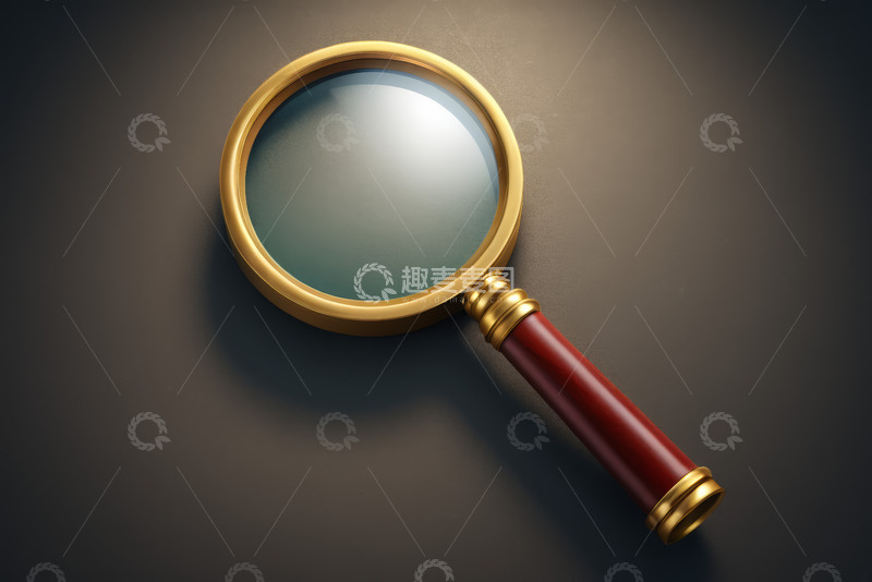 高清大图下载【趣麦麦图】金色放大镜特写