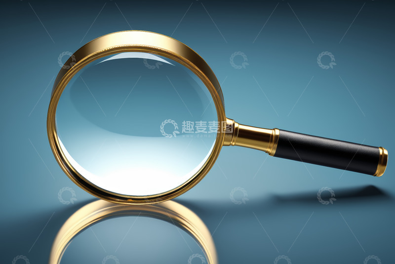 高清大图下载【趣麦麦图】金色放大镜特写