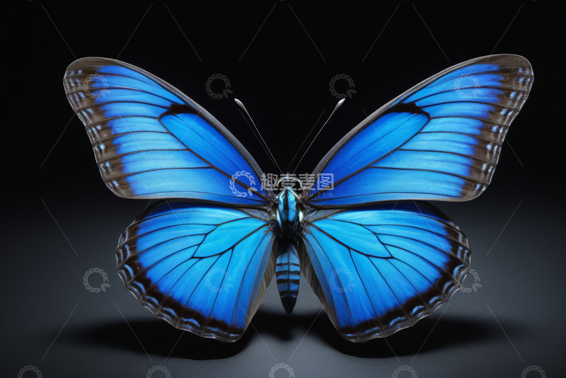 高清大图下载【趣麦麦图】蓝色蝴蝶特写