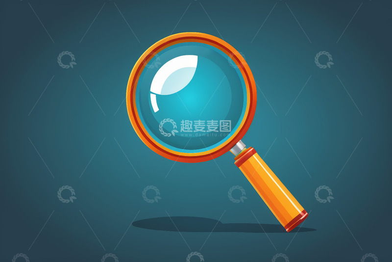 高清大图下载【趣麦麦图】卡通风格放大镜搜索图标