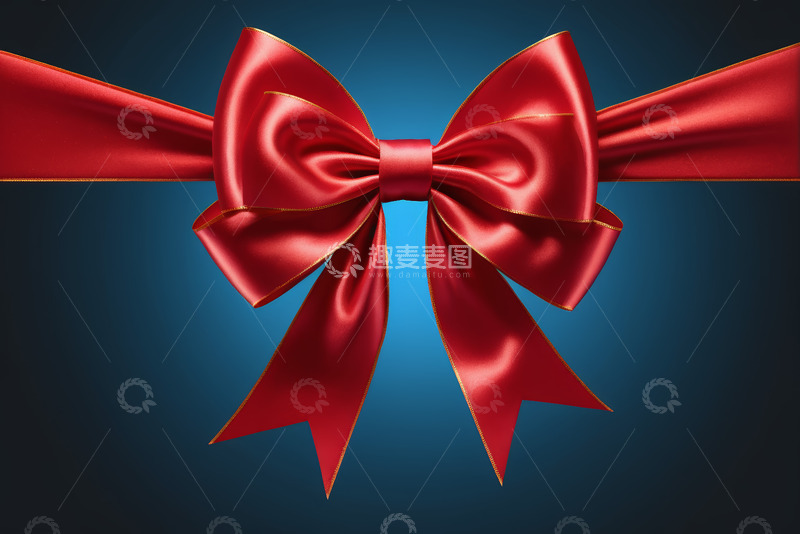 高清大图下载【趣麦麦图】红色蝴蝶结礼品装饰素材