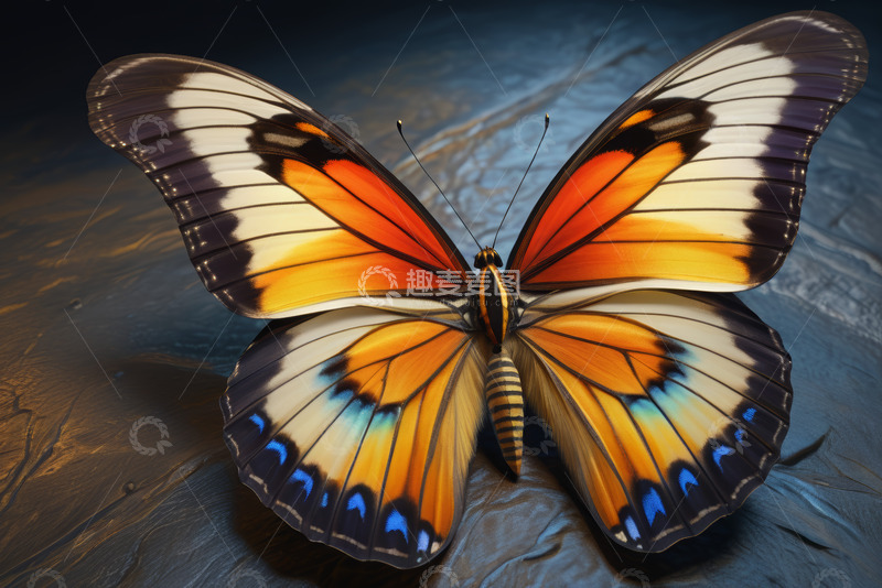 高清大图下载【趣麦麦图】色彩斑斓蝴蝶特写