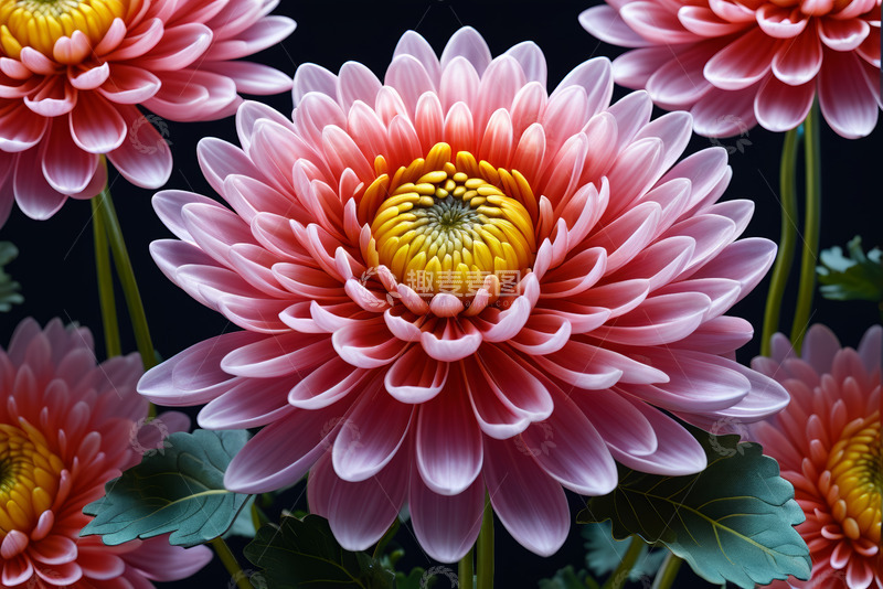 高清大图下载【趣麦麦图】粉色菊花特写