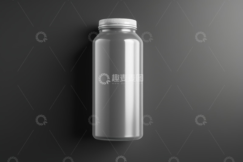 高清大图下载【趣麦麦图】灰色背景白色瓶子展示