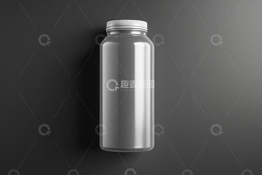 灰色背景白色瓶子展示